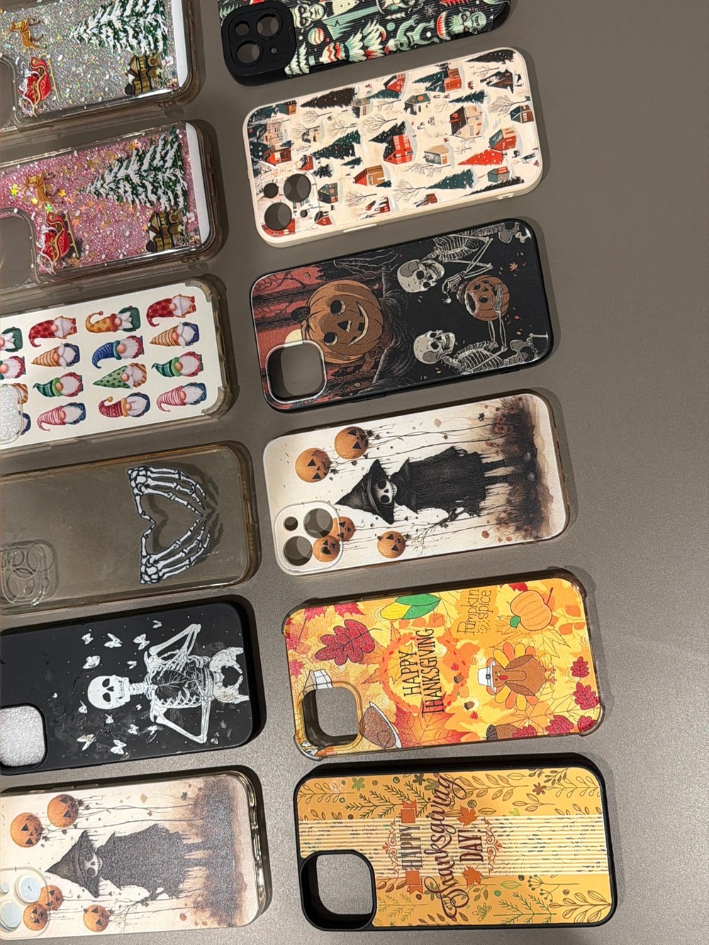 Halloween & Thanksgiving Themed Multi-Design Phone Case (Black/White/Orange)